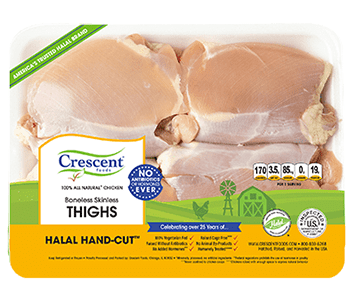 Crescent Chicken Thigh Boneless Skinless - Frozen, Approx. 2 lbs - $4. –  Halalcart